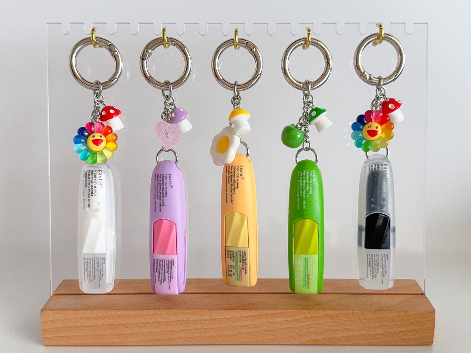 Thai Nasal Inhaler Keychain, Colourful Pastel X8